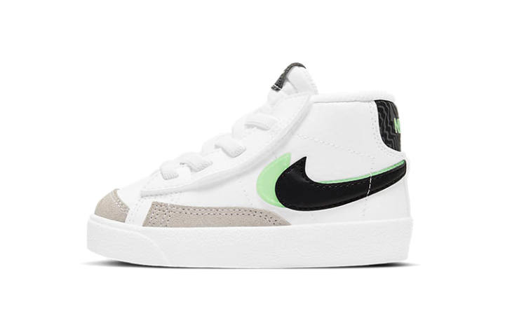 Nike Nike Blazer 77 SE Mid top Skateboard Shoes Black White Green Infant And Toddler
