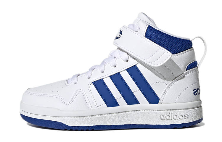 Adidas Neo Postmove Synthetic Leather Abrasion Resistant Mid top Children's Basketball Shoes White Kids'