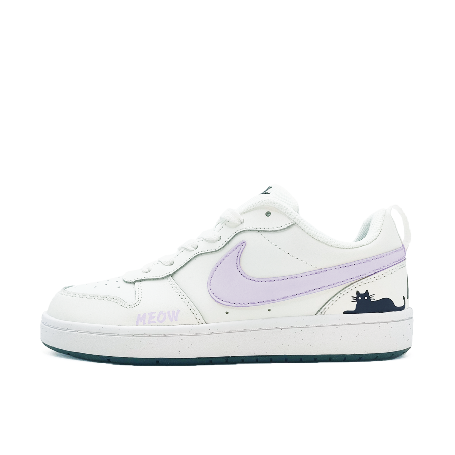 Nike Nike Court Borough MEOW Purple Synthetic Leather Slip Resistant Abrasion Resistant Slip Resistant Abrasion Resistant