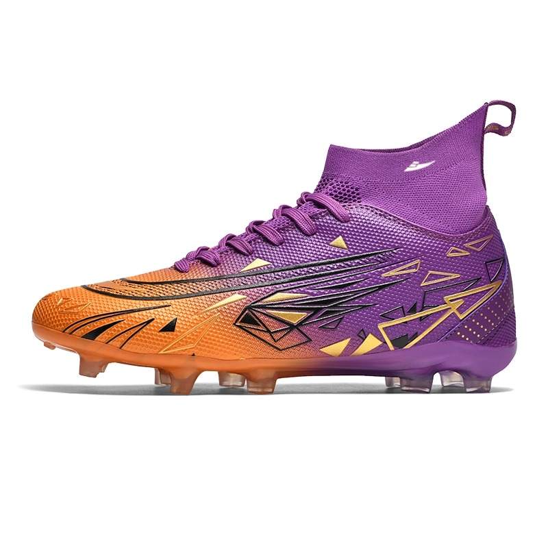 KUDING Slip Resistant Anti Kick High top Kids' Soccer Shoes Teenagers