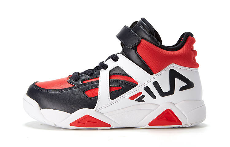 FILA KIDS Classic And Versatile Slip Resistant Cushioning Abrasion Resistant Mid top Basketball Shoes Black Red White