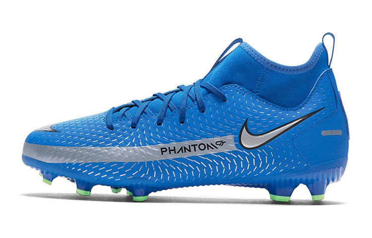 Nike Nike Phantom GT JR Academy DF FG/MG Slip Resistant Cushioning Abrasion Resistant Mid top Soccer Shoes Blue Kids'