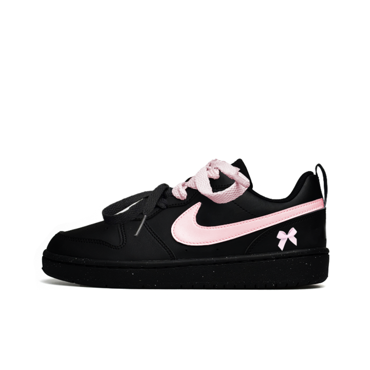 Nike Nike Court Borough Gummies Little Butterfly Leather Slip Resistant Abrasion Resistant Low top Kids' Skateboarding Shoes