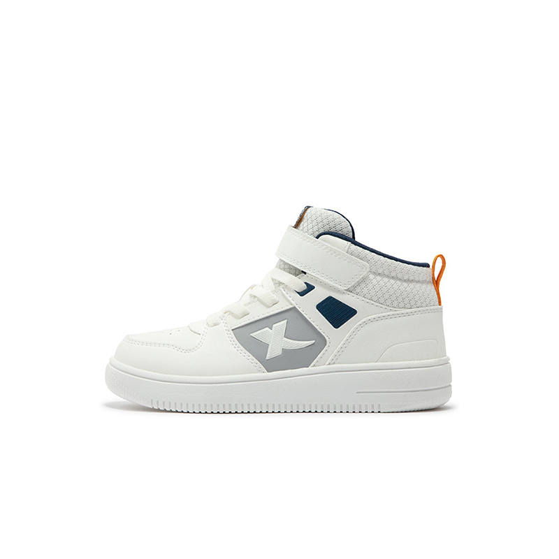XTEP Slip Resistant Support Mid top Kids' Skateboarding Shoes Sail White Kids'