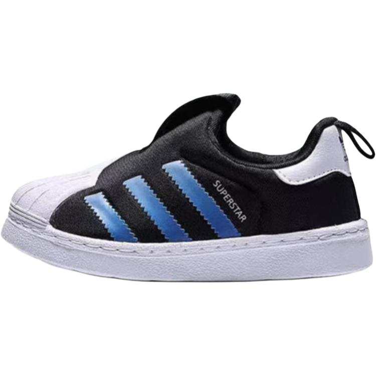 Adidas Originals SUPERSTAR Low top Toddler Shoes Black Blue Infant And Toddler