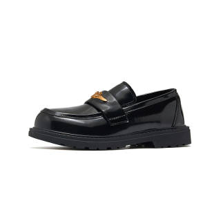 Teenie Weenie Slip Resistant Low top Kids' Leather Boots Black Children Aged 3 7 Years Old