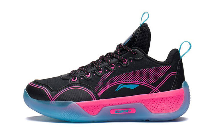 Li-Ning YOUNG Li Ning YOUNG Yushuai Low Cushioning Abrasion Resistant Low top Children's Basketball Shoes Black Pink Kids'