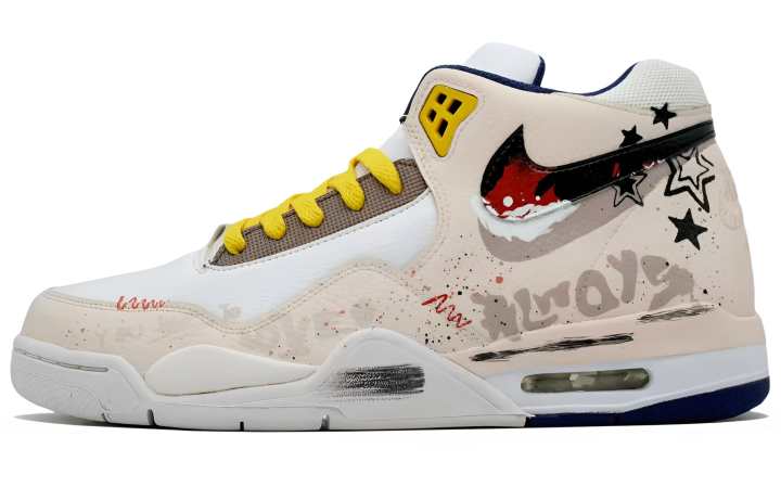 Nike Nike Flight Legacy Maillard Style Star Leather Slip Resistant Mid top Vintage Basketball Shoes Men's