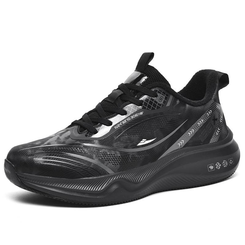 KUDING Comfortable Microfiber Leather Slip Resistant, Abrasion Resistant, Thermal Low top Running Shoes Men's