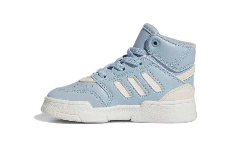 Adidas Originals Drop Step Synthetic Leather Slip Resistant Mid top Toddler Shoes Blue White Infant And Toddler