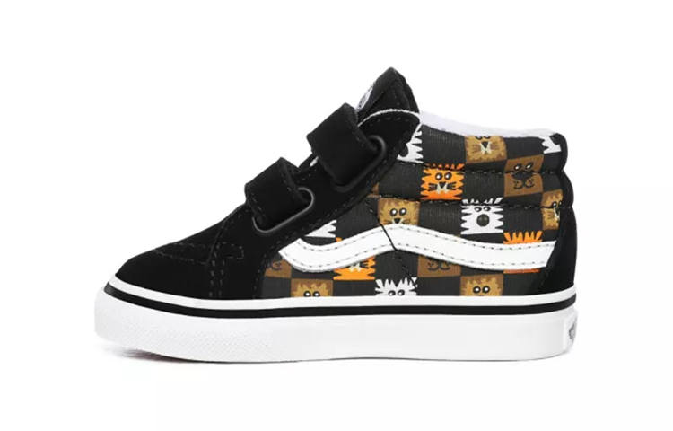 Vans SK8 Animal Checkerboard Mid top Toddler Shoes Black Infant And Toddler