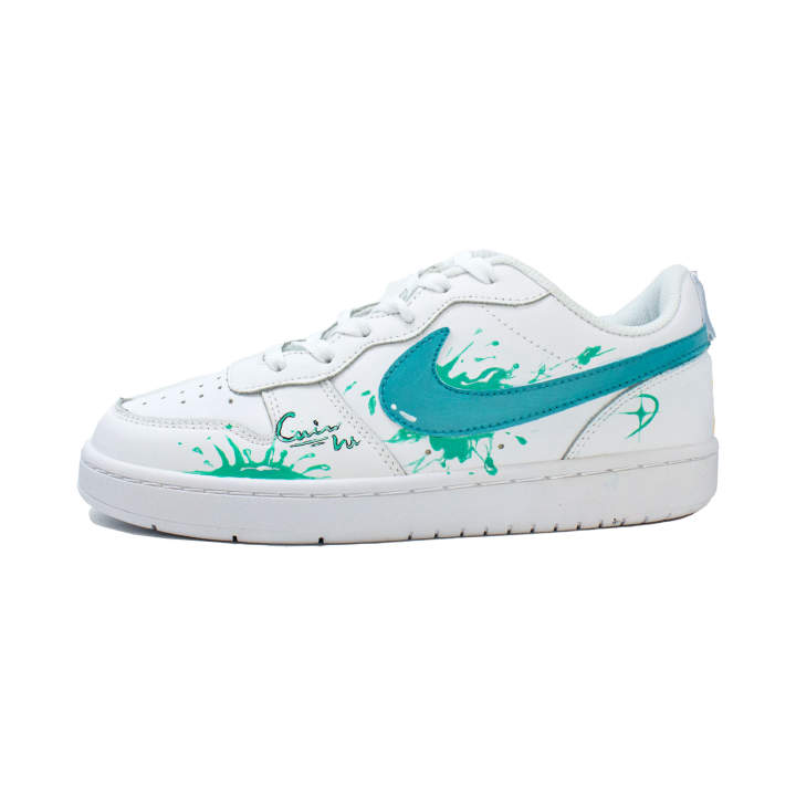 Nike Nike Court Borough Green Shadow Star Leather Cushioning Abrasion Resistant Slip Resistant