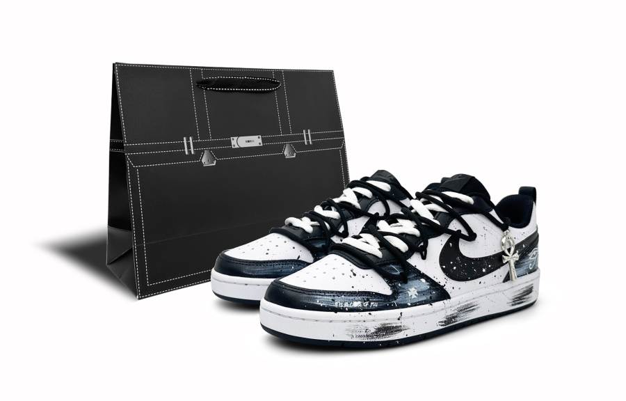 Nike Nike Court Borough Genesis Era Synthetic Leather Abrasion Resistant Low top Kids' Skateboarding Shoes Black Unisex