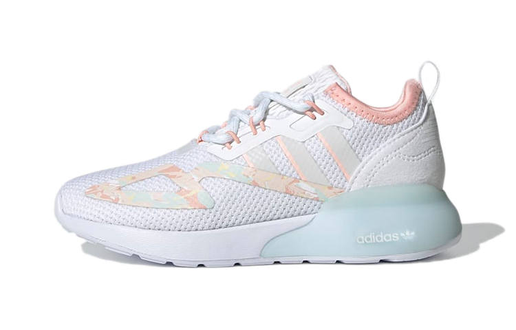 Adidas Originals ZX 2K Slip Resistant And Breathable Kids Lifestyle Shoes White Pink Blue Children Aged 3 7 Years Old