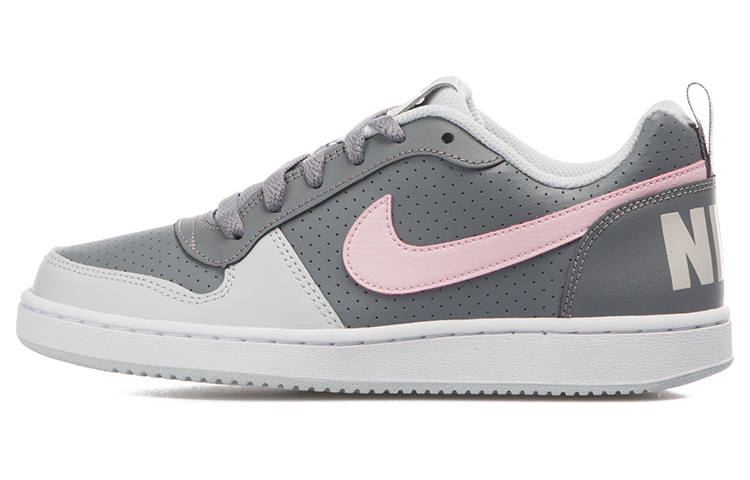 Nike Nike Court Borough Low Synthetic Leather Slip Resistant Abrasion Resistant Low top Skateboard Shoes Gray Pink Unisex