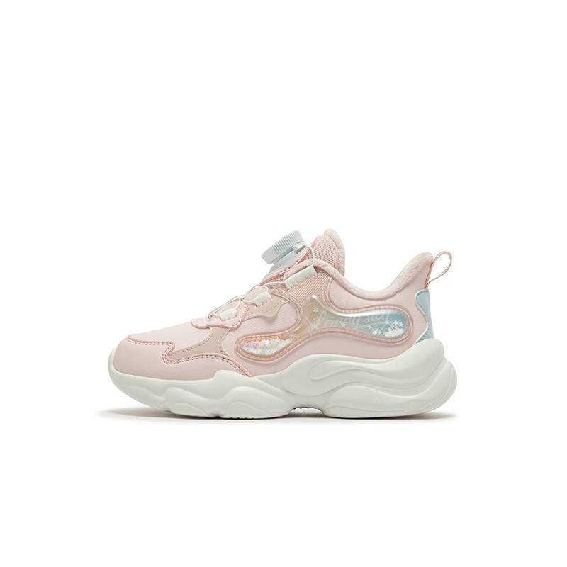 XTEP Athleisure Children's Cotton Shoes Pastel Pink Ripple Blue Children Aged 3 7 Years Old