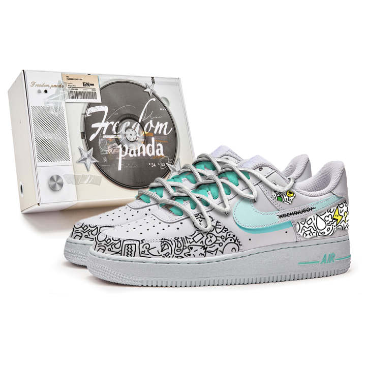 Nike Nike Air Force 1 Freedom Panda, Box, Graffiti Buddy Slip Resistant Abrasion Resistant Slip Resistant Abrasion Resistant