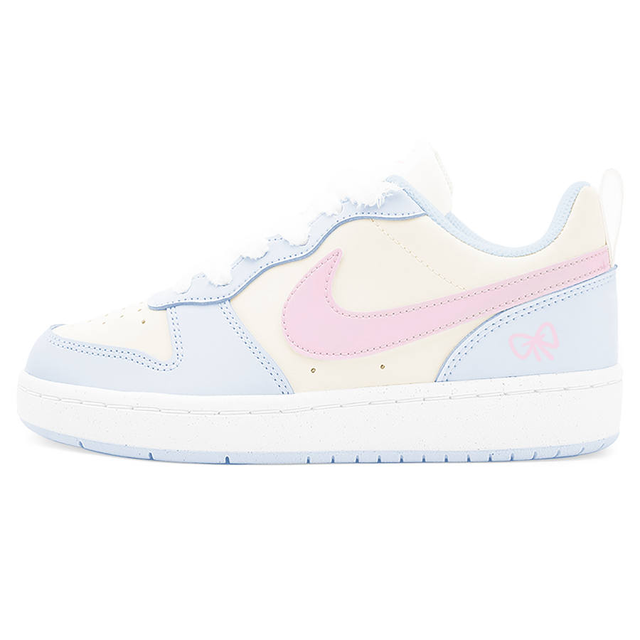 Nike Nike Court Borough Sweet Pink Milk Blue Low top Kids' Skateboarding Shoes Pink Blue Teenagers
