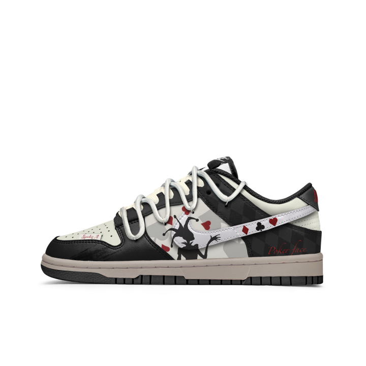 Nike Nike Dunk Serpent Graffiti Slip Resistant Abrasion Resistant Low top Kids' Skateboarding Shoes Black White Teenagers