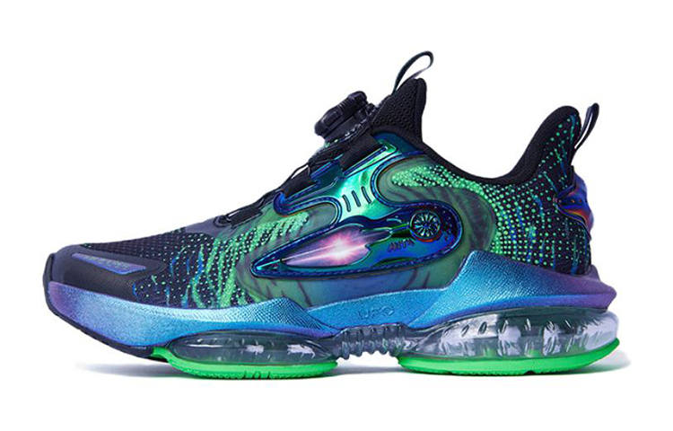 Antakids UFO 4.0 Divine Eye Slip Resistant Cushioning Abrasion Resistant Breathable Low top Running Shoes Black Green