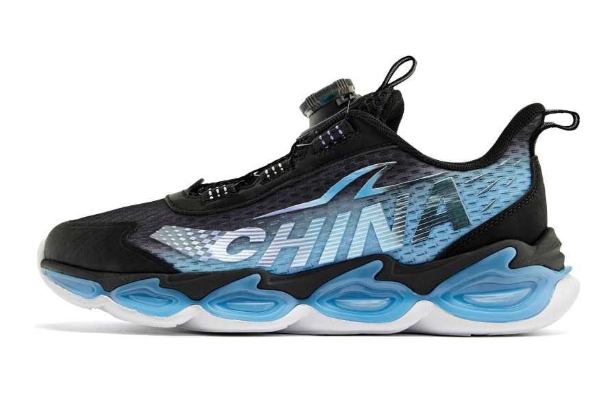 QIAODAN Low top Running Shoes Black Blue Teenagers