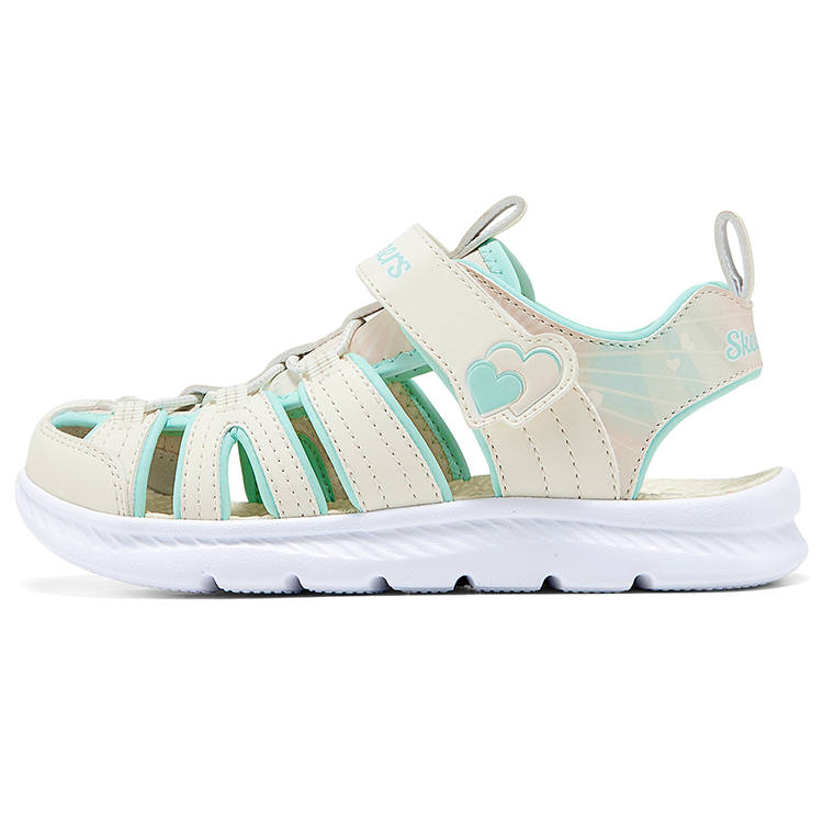 Skechers Kids Synthetic Leather Abrasion Resistant Breathable Slip Resistant Low top Sandal Ivory Kids'