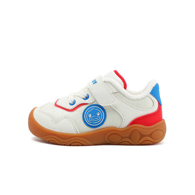 B.Duck Yellow Duck Synthetic Leather Thickened And Fleece Lined, Hook and Loop Cute Soft Sole Comfortable