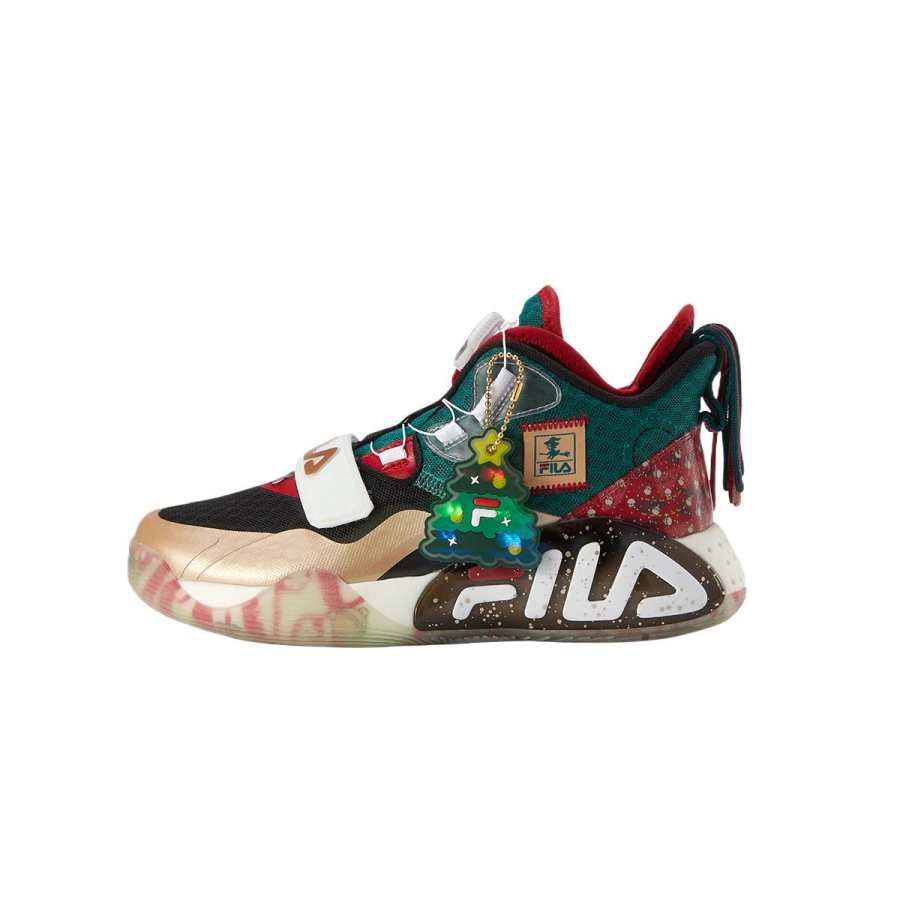 FILA KIDS BOA PU Polyurethane Slip Resistant Cushioning Slip Resistant Cushioning Low top Children's Basketball Shoes