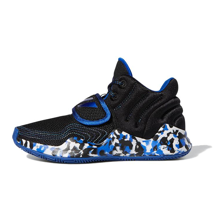 Adidas Adidas Deep Threat Breathable Mid top Basketball Shoes Black Blue Teenagers