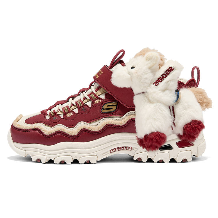 Skechers Kids D'LITES Anti Kick Abrasion Resistant Thermal Low top Kids Lifestyle Shoes Red Teenagers