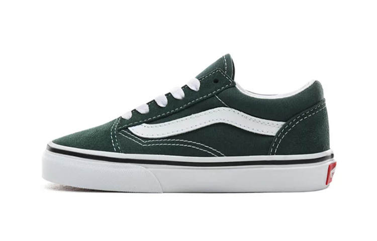 Vans Old Skool Low top Kids' Skateboarding Shoes Dark Green Children Aged 3 7 Years Old