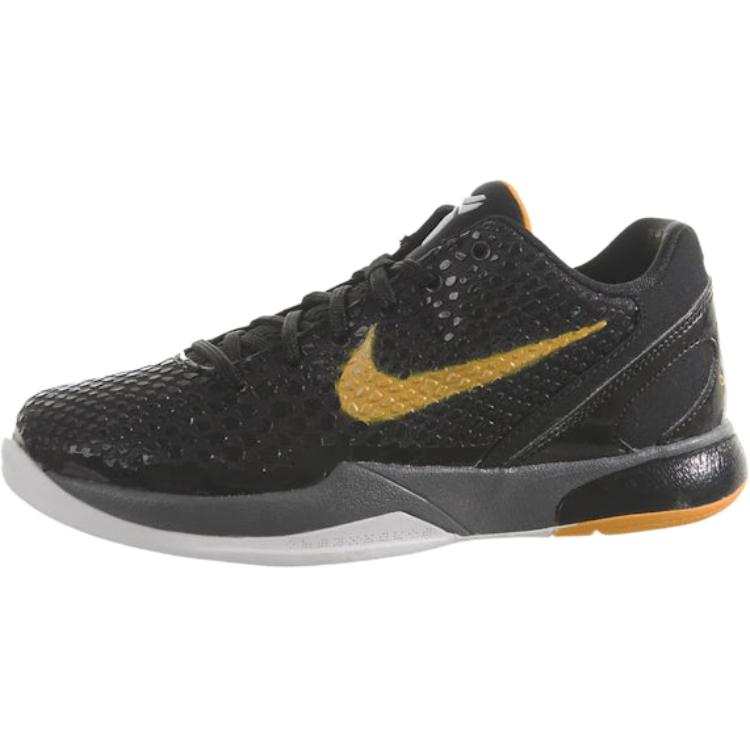 Nike Nike Zoom Kobe 6 Abrasion Resistant Low top Children's Basketball Shoes Black Yellow Kids'