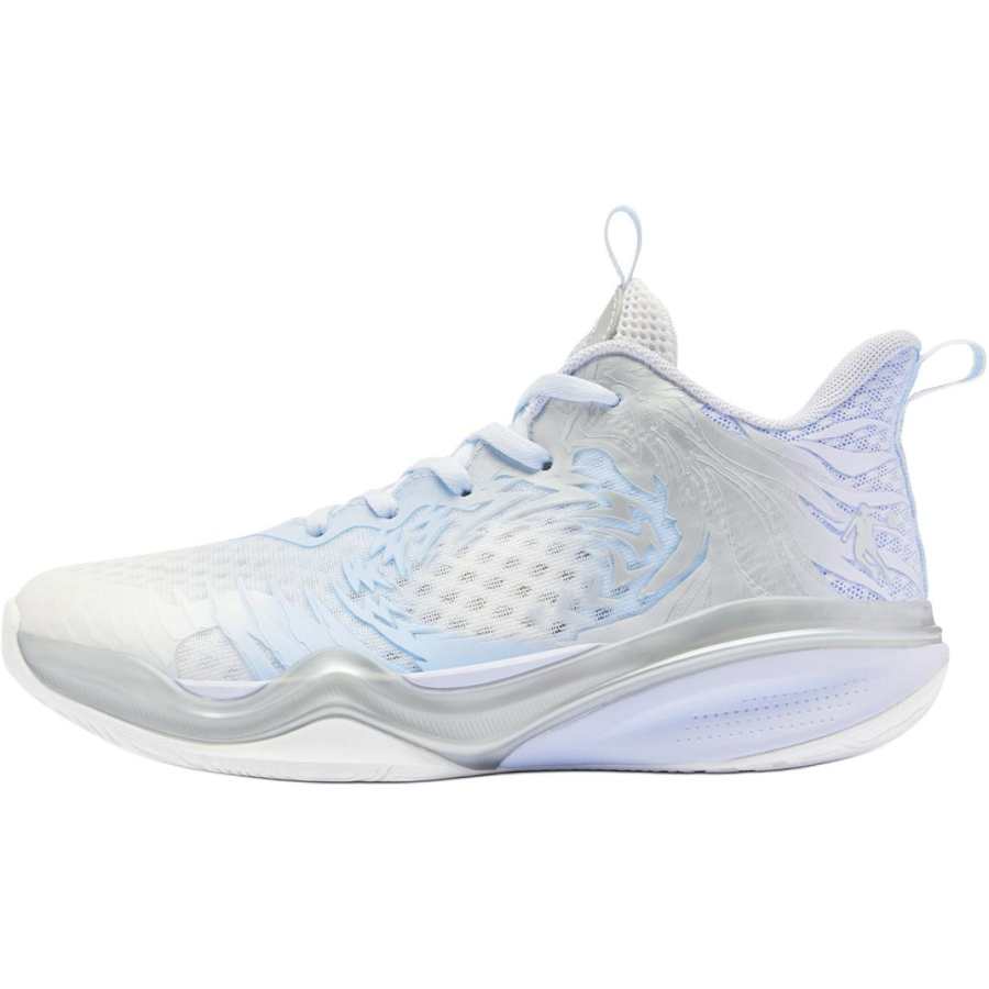 QIAODAN Textile, Synthetic Leather Low top Basketball Shoes White Unisex
