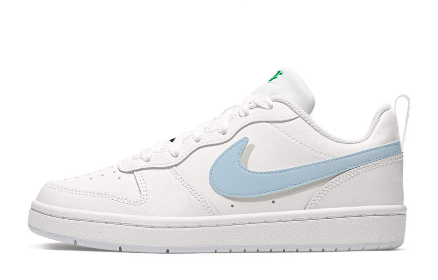 Nike Nike Court Borough Slip Resistant Abrasion Resistant Low top Kids' Skateboarding Shoes Beige Blue Teenagers