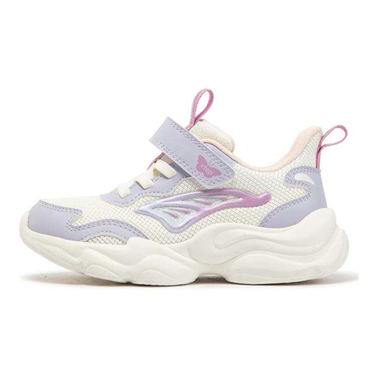 XTEP Little Butterfly Slip Resistant Abrasion Resistant Low top Kids Lifestyle Shoes White Purple