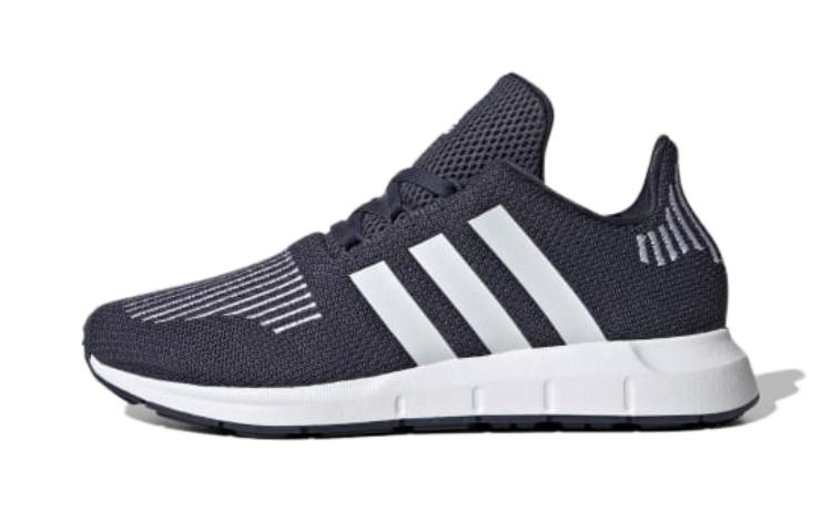Adidas Adidas Swift Run 1.0 Slip Resistant Cushioning Abrasion Resistant Low top Kids' Running Shoes Black White Teenagers