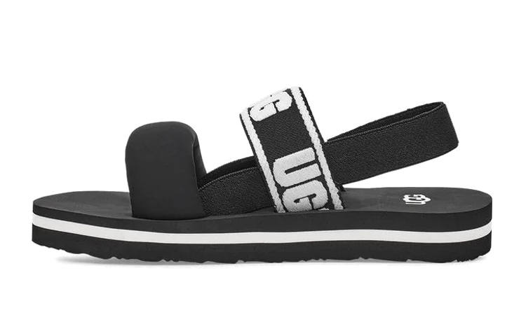 UGG Zuma Sling Slide Black White Kids