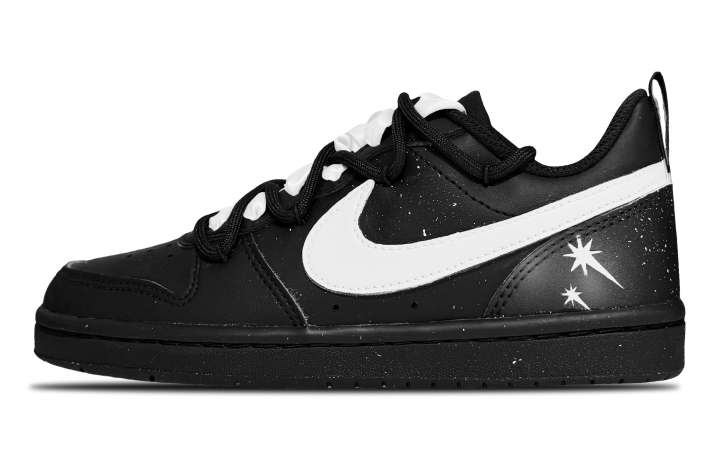 Nike Nike Court Borough Black Quiet Star Leather Slip Resistant Low top Kids' Skateboarding Shoes Black