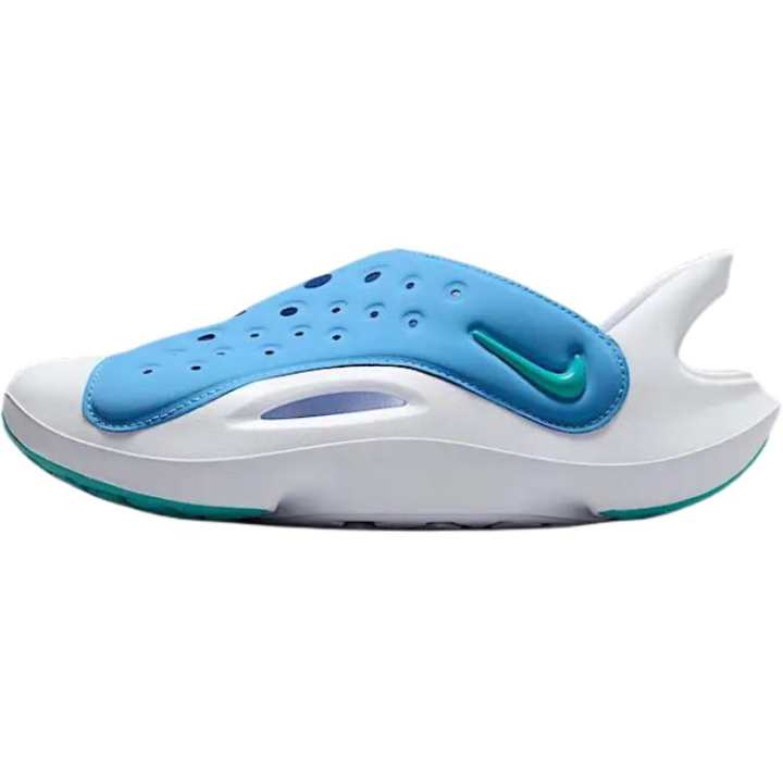 Nike Nike Aqua Swoosh Soft And Comfortable Slip Resistant Abrasion Resistant Low top Children's Sandals White Blue Kids'