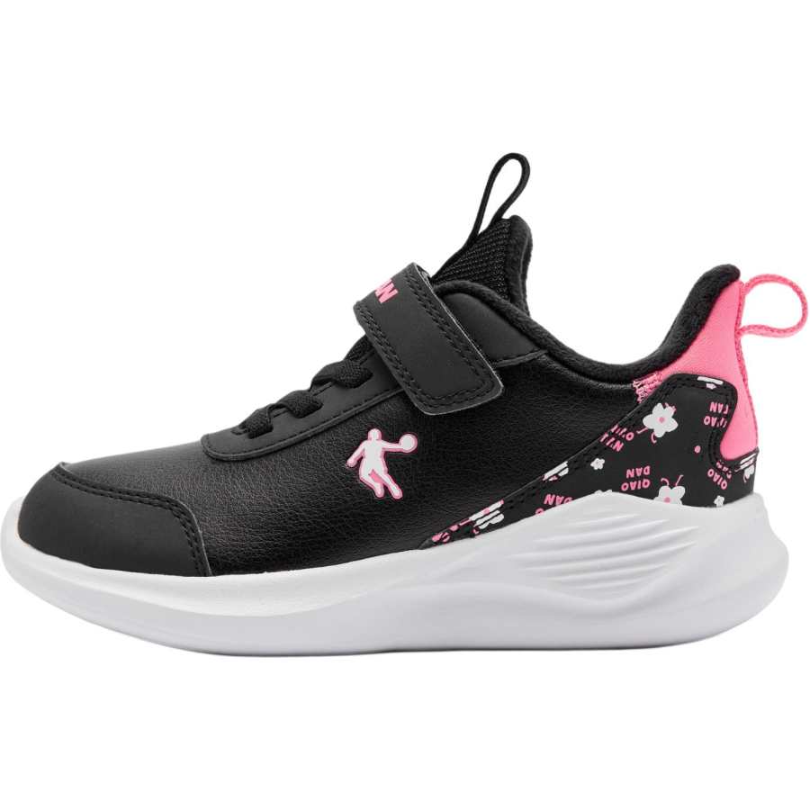 QIAODAN Fabric Comfortable Slip Resistant Abrasion Resistant Children's Cotton Shoes Black Pink
