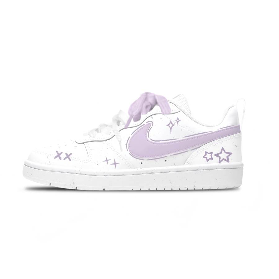 Nike Nike Court Borough Stars Purple Slip Resistant Abrasion Resistant Low top Kids' Skateboarding Shoes Light Purple Unisex