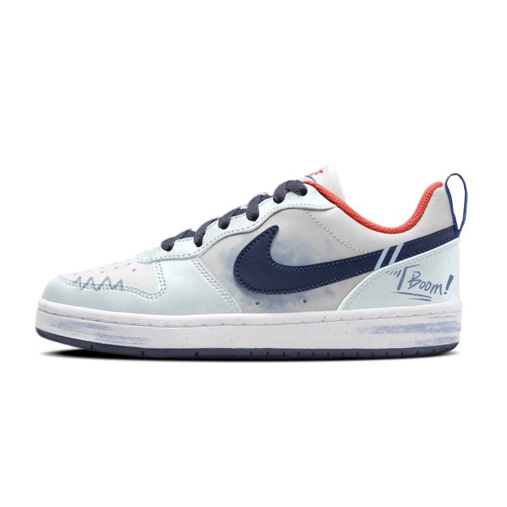 Nike Nike Court Borough Blue Island Shell Picking Synthetic Leather Abrasion Resistant Breathable
