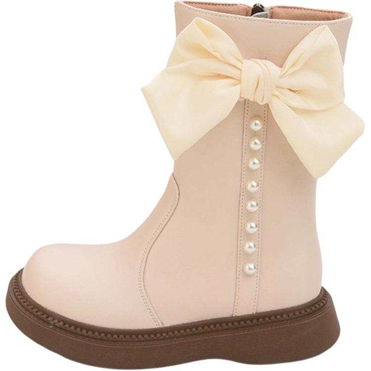 BODING BODING Cow Leather Versatile Fashion Soft Sole Fleece Lined Slip Resistant Abrasion Resistant Thermal Kids' Boots Kids'