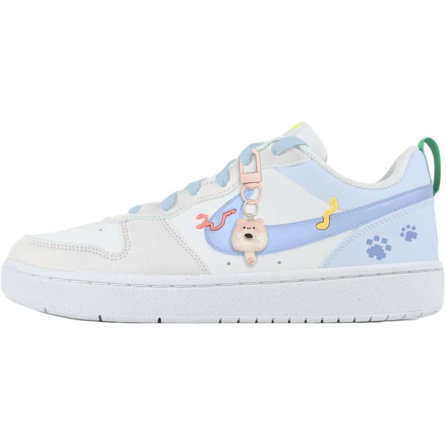 Nike Nike Court Borough Slip Resistant Abrasion Resistant Low top Kids' Skateboarding Shoes White Teenagers