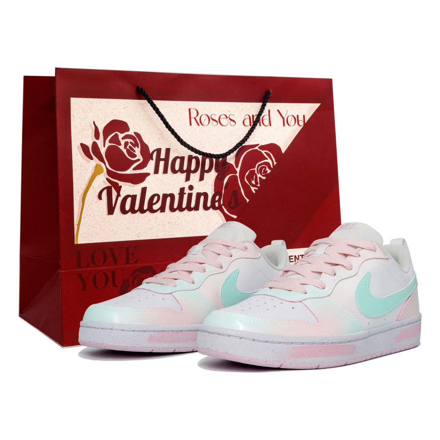 Nike Nike Court Borough Wanhu Nong, Aqua Moon Peach, Shopping Bag Synthetic Leather Slip Resistant Low top