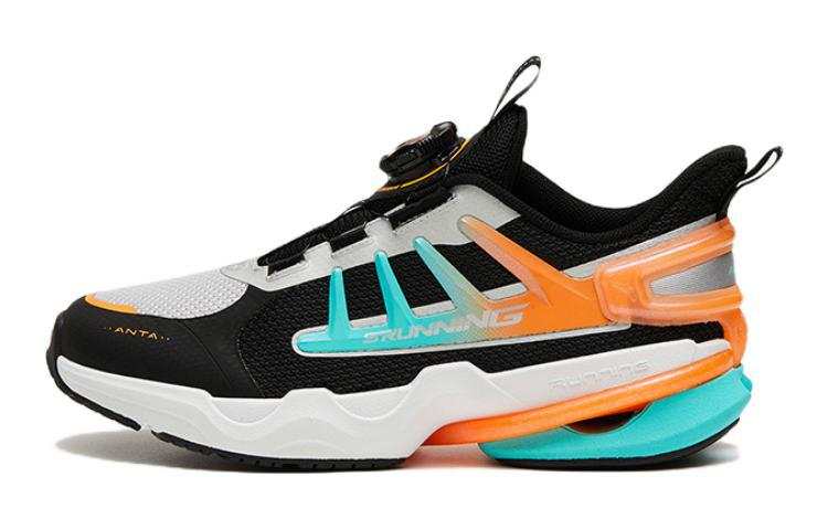Antakids Anta Shenxing Fabric Comfortable Slip Resistant Cushioning Abrasion Resistant Low top Running Shoes Black White Orange