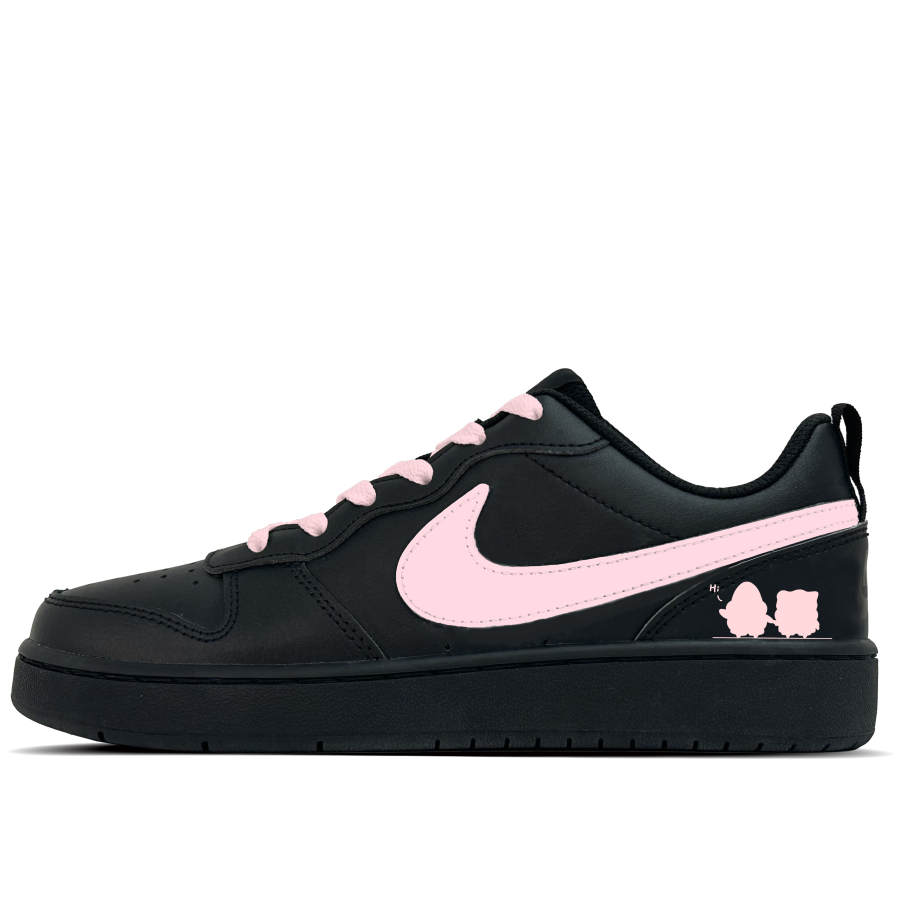 Nike Nike Court Borough Leather Abrasion Resistant Low top Kids' Skateboarding Shoes Black Teenagers