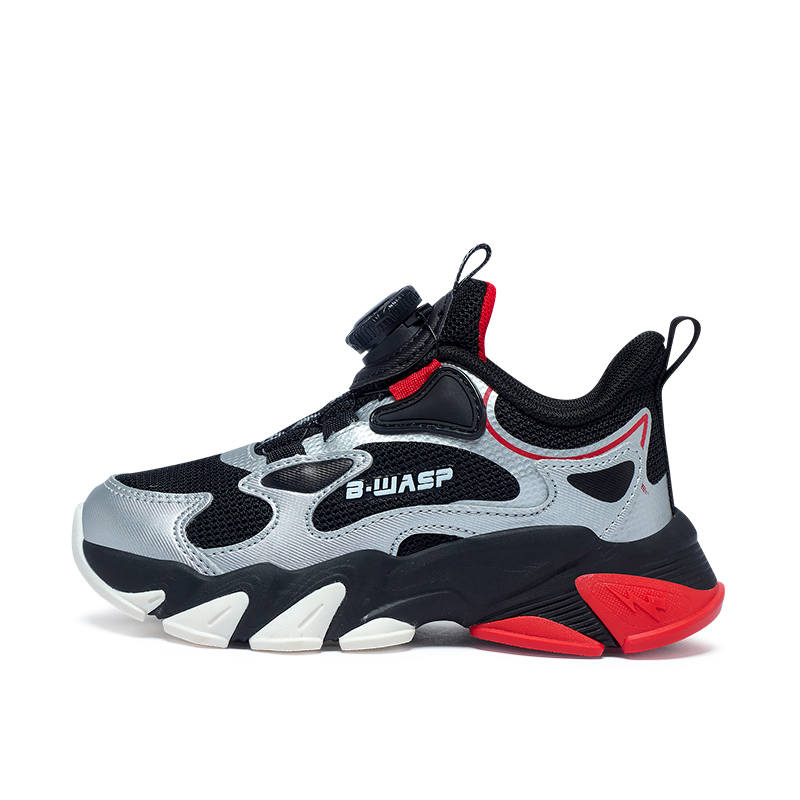 BIG WASP Slip Resistant Anti Kick Abrasion Resistant Rebound Breathable Balance Support Low top Kids' Running Shoes