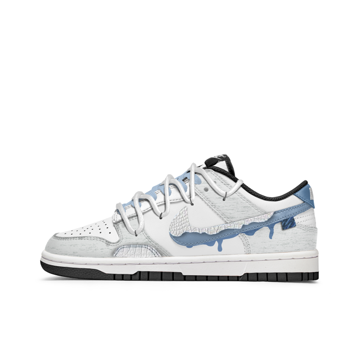Nike Nike Dunk Freedom Panda, Melted Glacier Slip Resistant Abrasion Resistant Low top Kids' Skateboarding Shoes Gray Blue