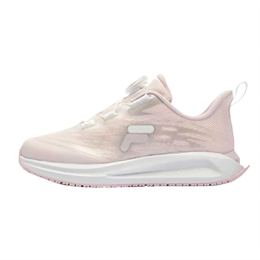 FILA KIDS Comfortable Abrasion Resistant Rebound Breathable Low top Kids' Running Shoes Plain Mist Pink/FILA White